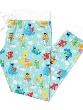 Light Blue Sesame Street Alphabet Pajama Pants